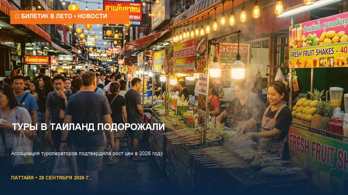 Туры в Таиланд подорожали: что говорят туроператоры в 2026