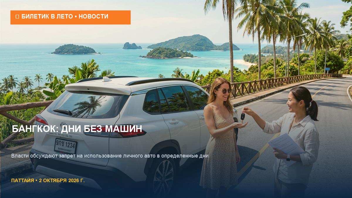 Бангкок вводит дни без машин: что это значит для туристов