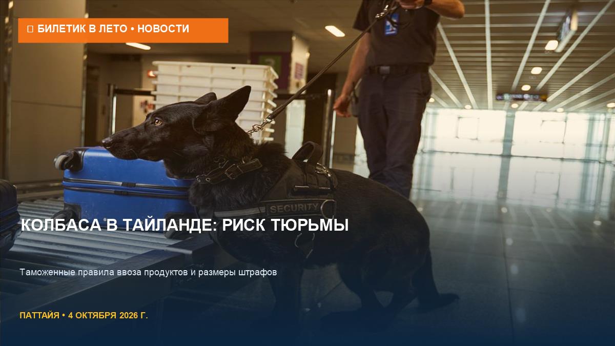 Таможня Таиланда: за что дают 10 лет тюрьмы за колбасу