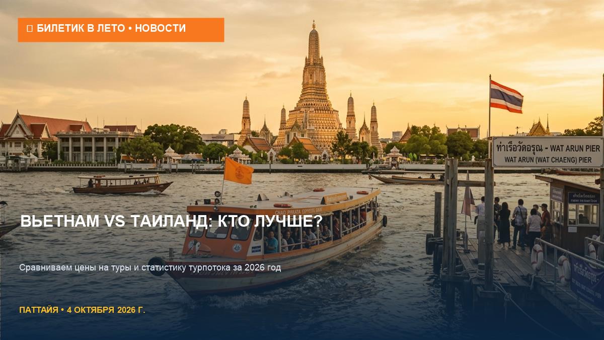 Вьетнам догоняет Таиланд: статистика и цены на туры 2026