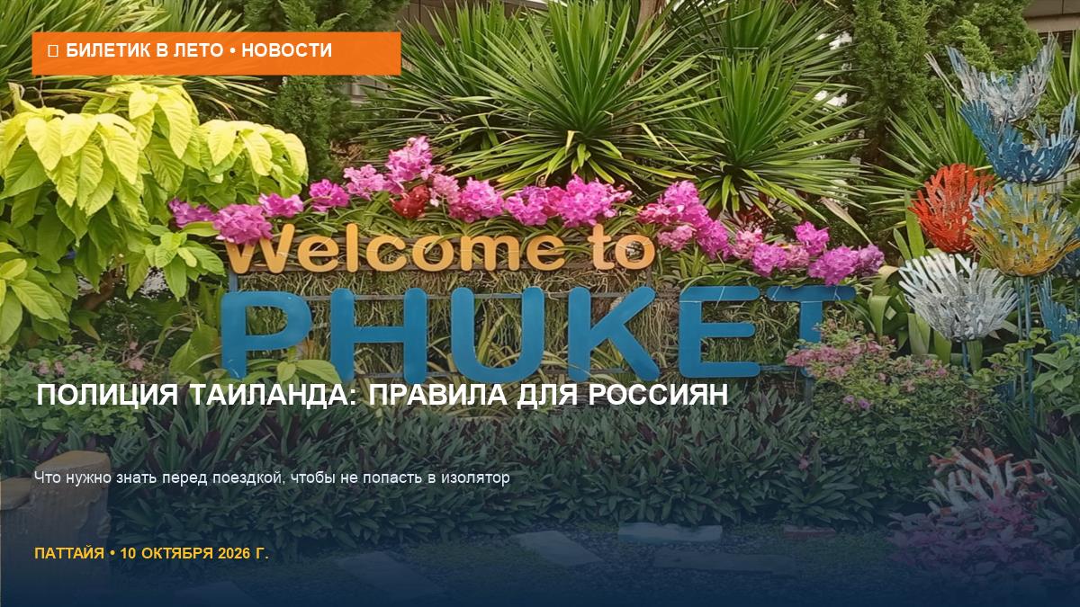 Полиция Таиланда просит посольство РФ: что важно знать туристам
