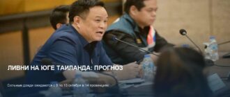 Ливни на юге Таиланда: прогноз на 9-13 октября 2026