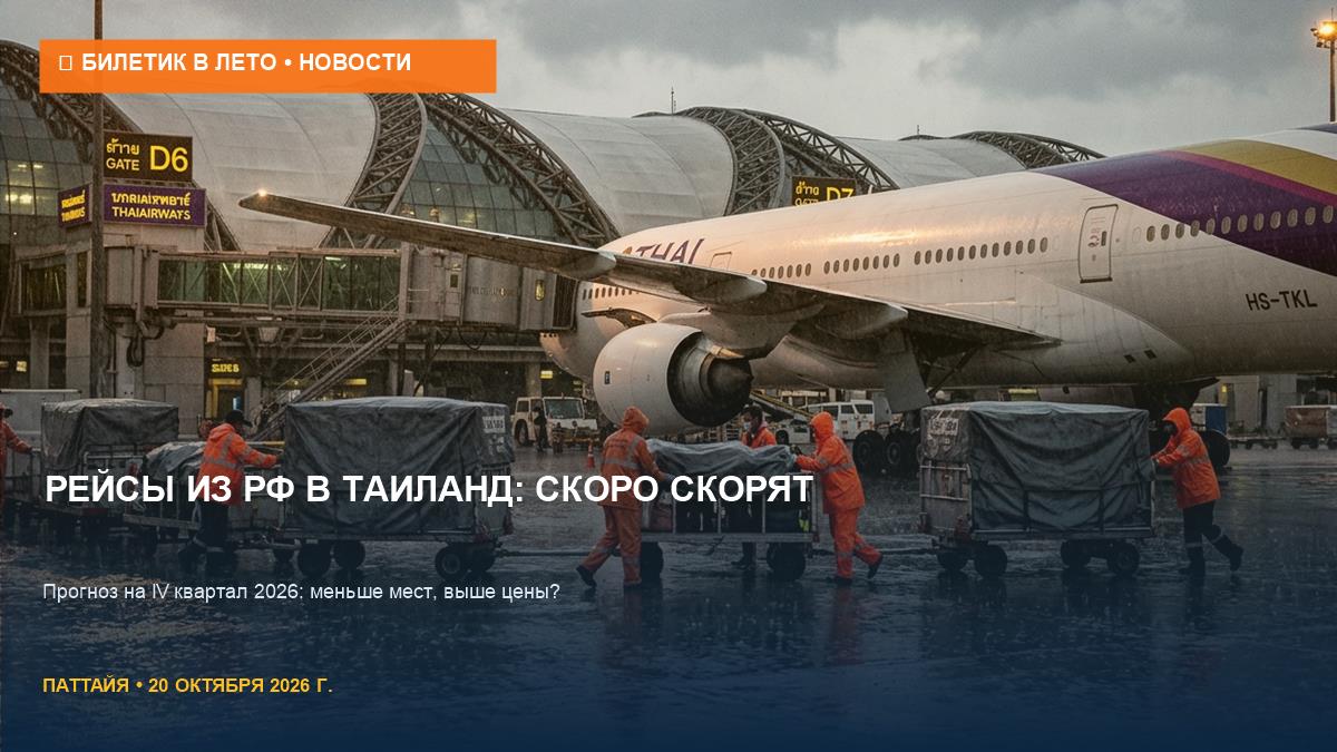 Рейсы из РФ в Таиланд сократят на 22,5% в IV квартале 2026